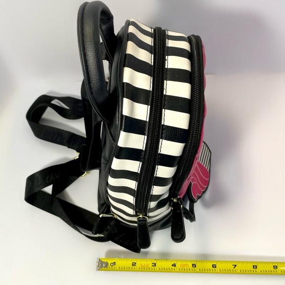 Betsey Johnson Pink Black White mini backpack bag - Picture 8 of 12